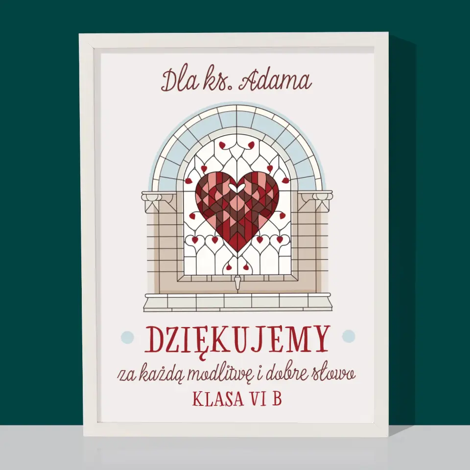Imię i Podpis: Dziękujemy Za Każdą Modlitwę - Wydruk Obramowany - Image 8