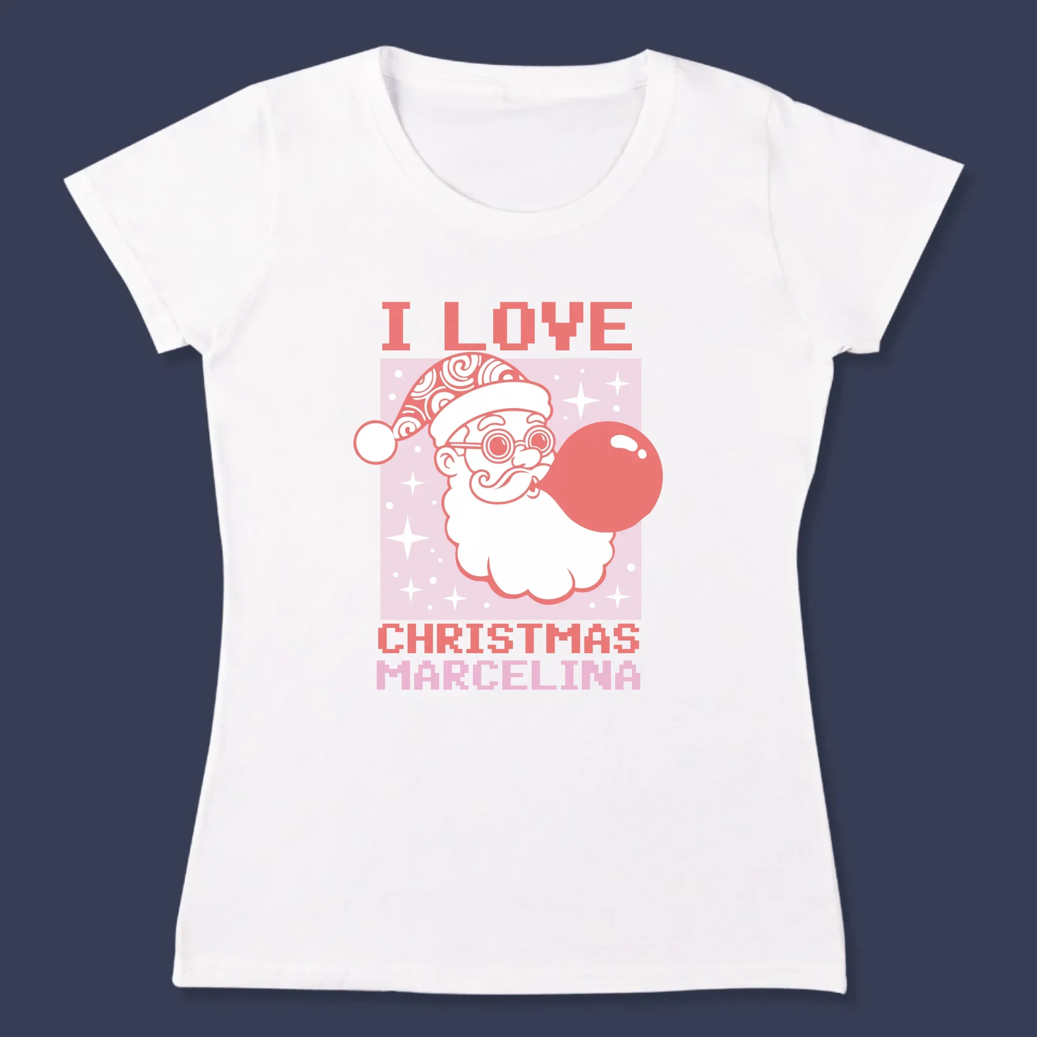 Imię I Podpis: I Love Christmas - Koszulka Damska z Nadrukiem - Image 3