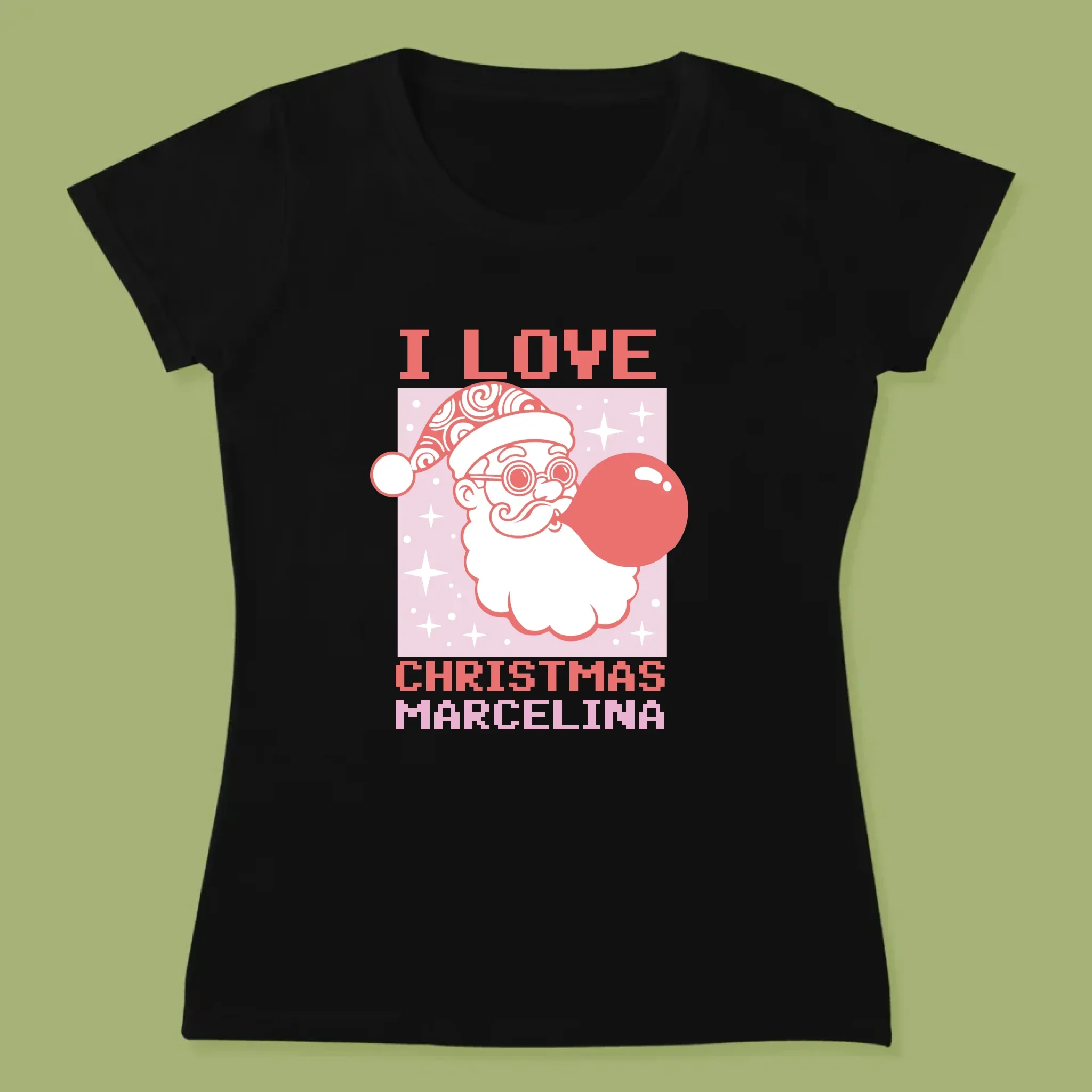 Imię I Podpis: I Love Christmas - Koszulka Damska z Nadrukiem - Image 7