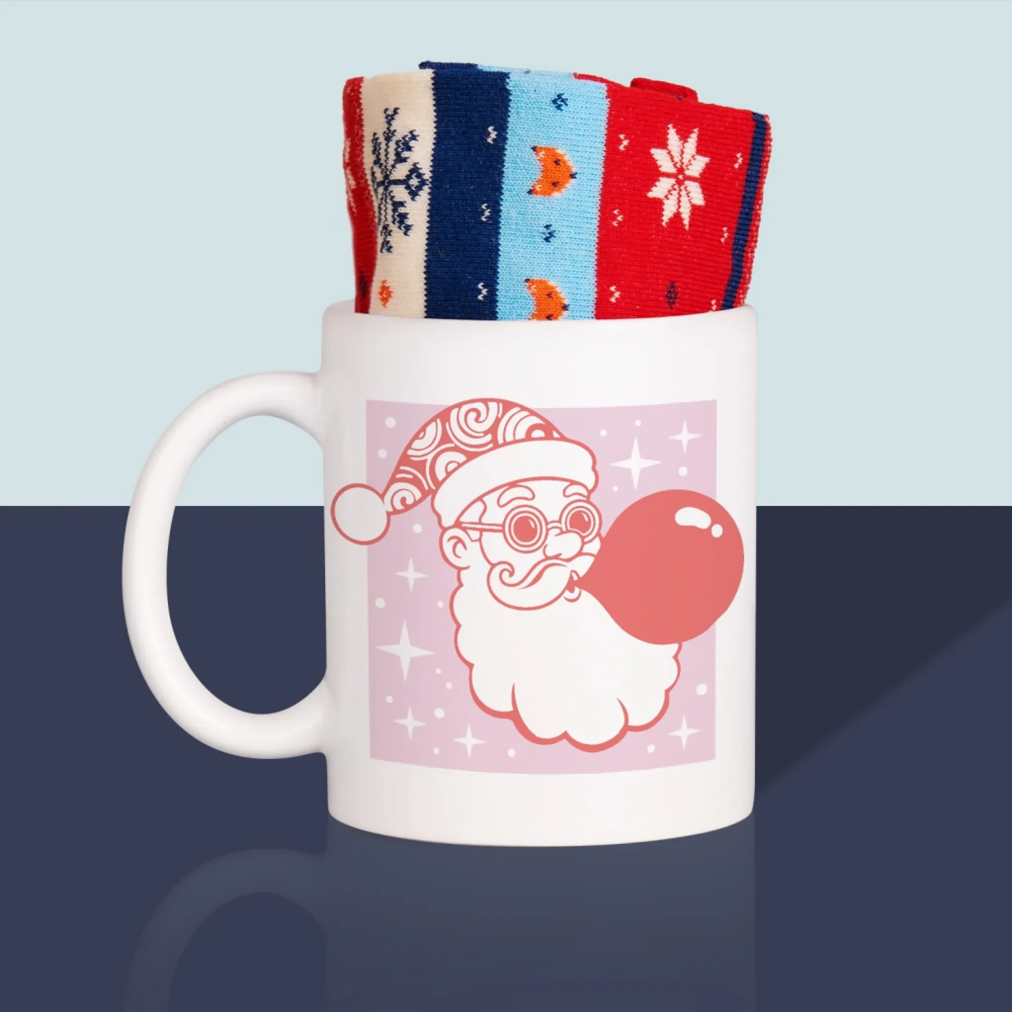 Imię i Podpis: i Love Christmas - Zimowe Skarpetki w Kubku