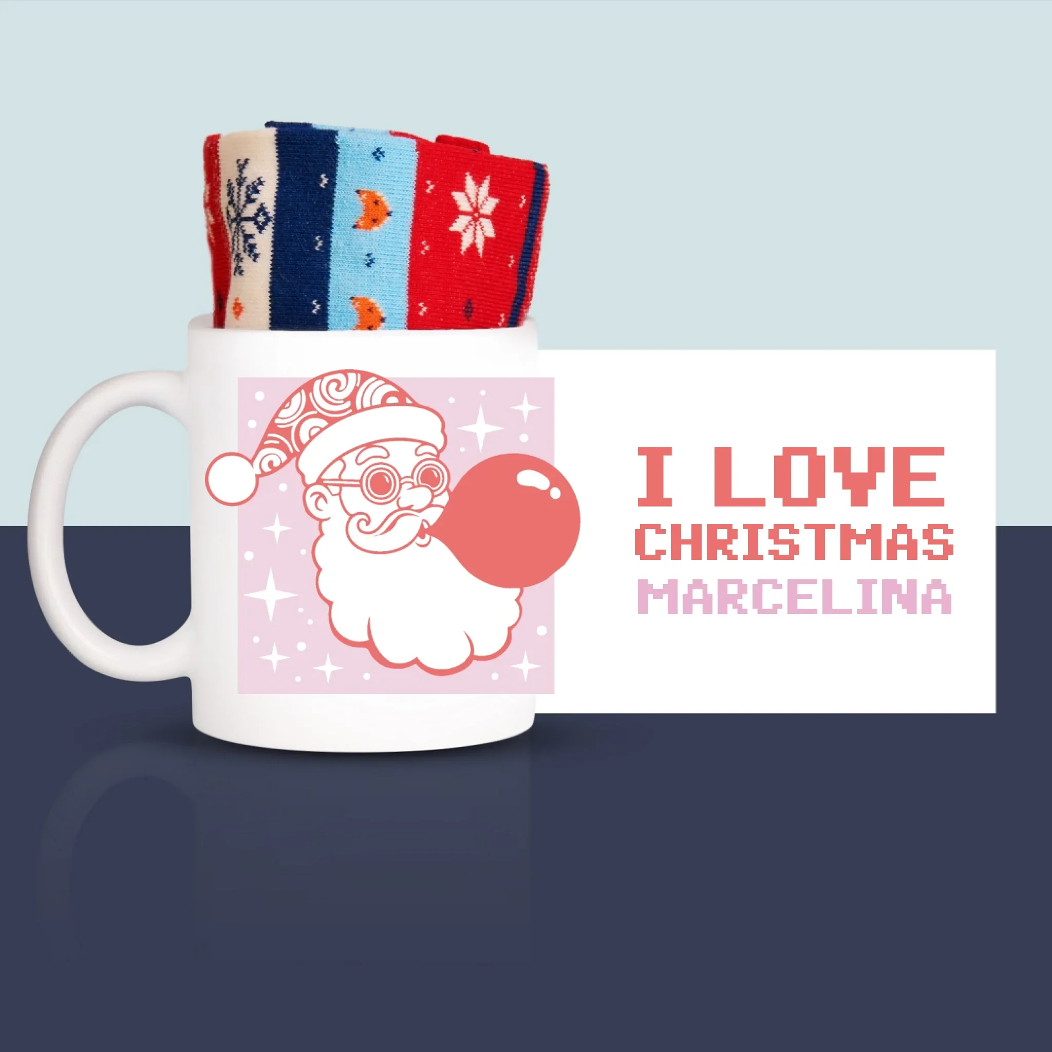 Imię i Podpis: i Love Christmas - Zimowe Skarpetki w Kubku - Image 3