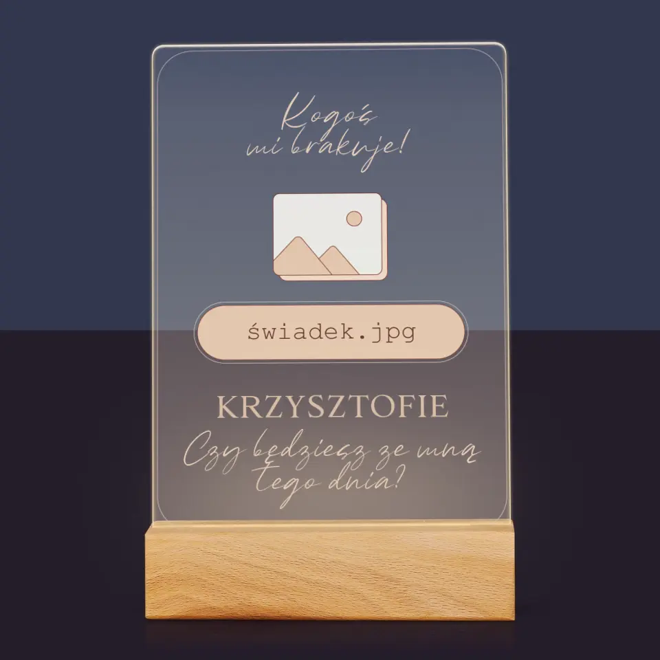Imię i Podpis: Kogoś Mi Brakuje Świadek - Wydruk Na Szkle Akrylowym - Image 7