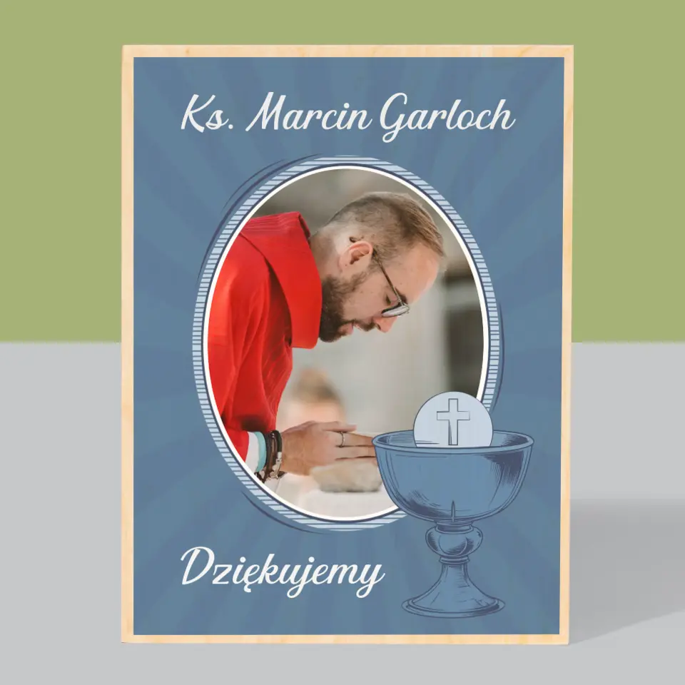 Imię i Podpis: Ksiądz Dziękujemy - Wydruk Na Drewnie - Image 3