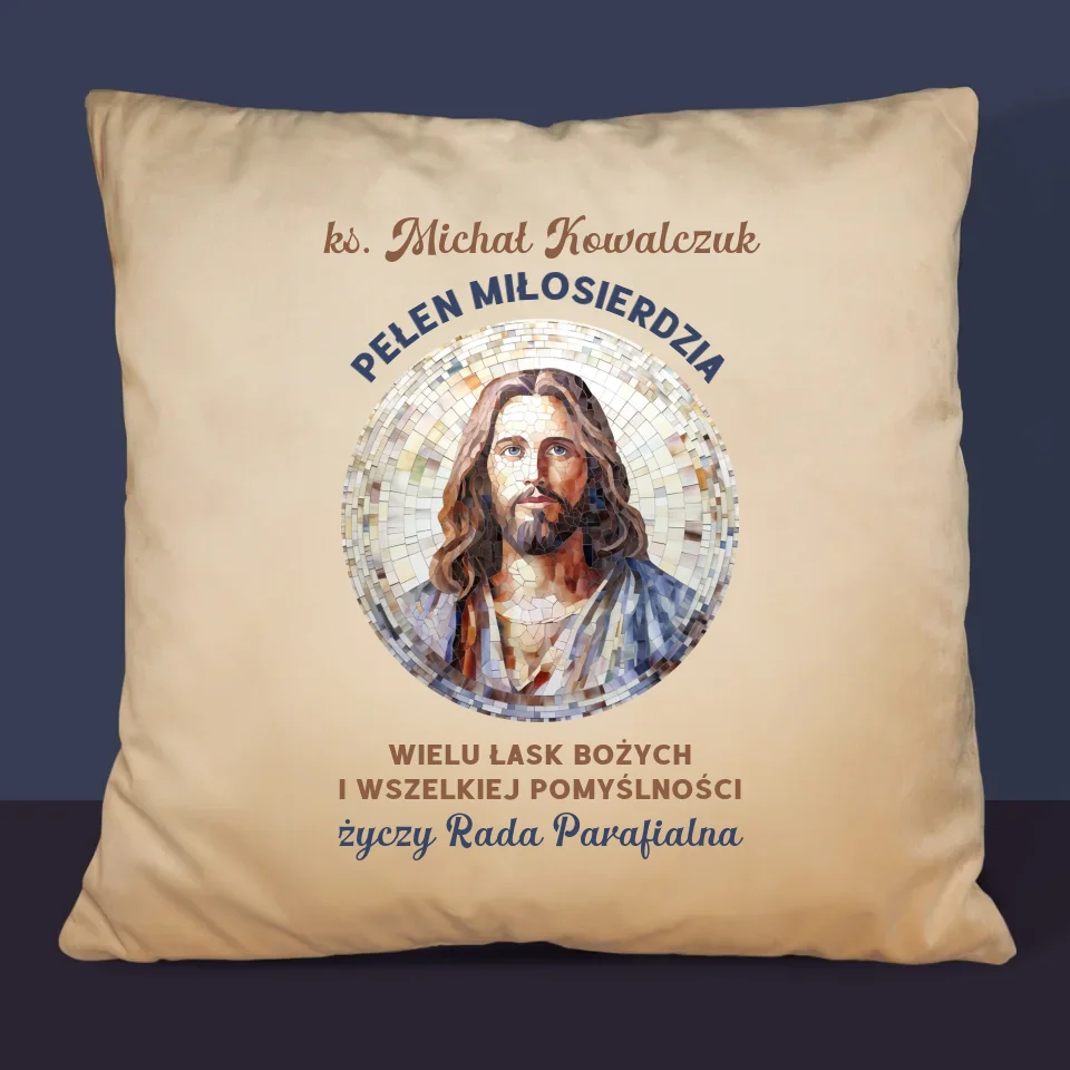 Imię i Podpis: Ksiądz Pełen Miłosierdzia - Personalizowana Poduszka - Image 6
