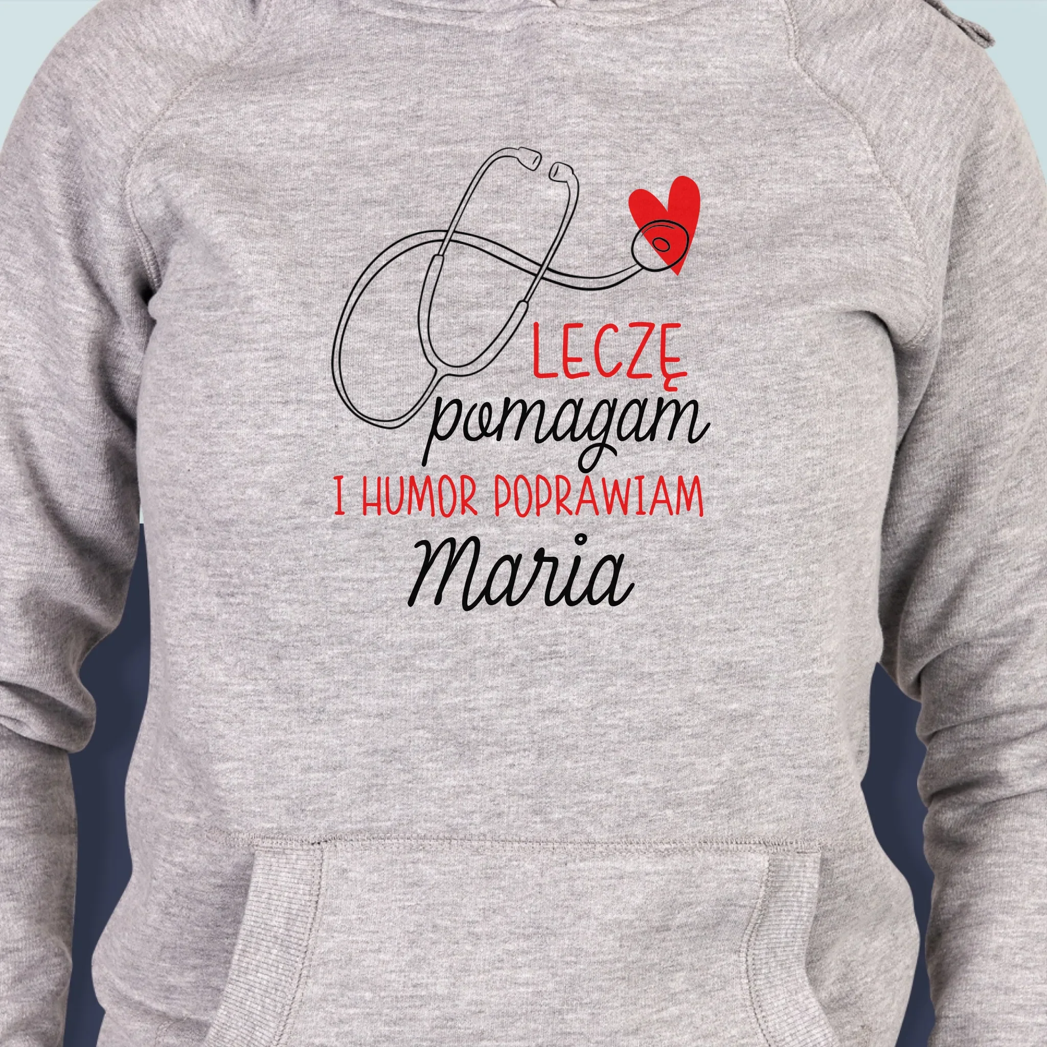 Imię i Podpis: Leczę Pomagam - Bluza Damska z Kapturem - Image 2