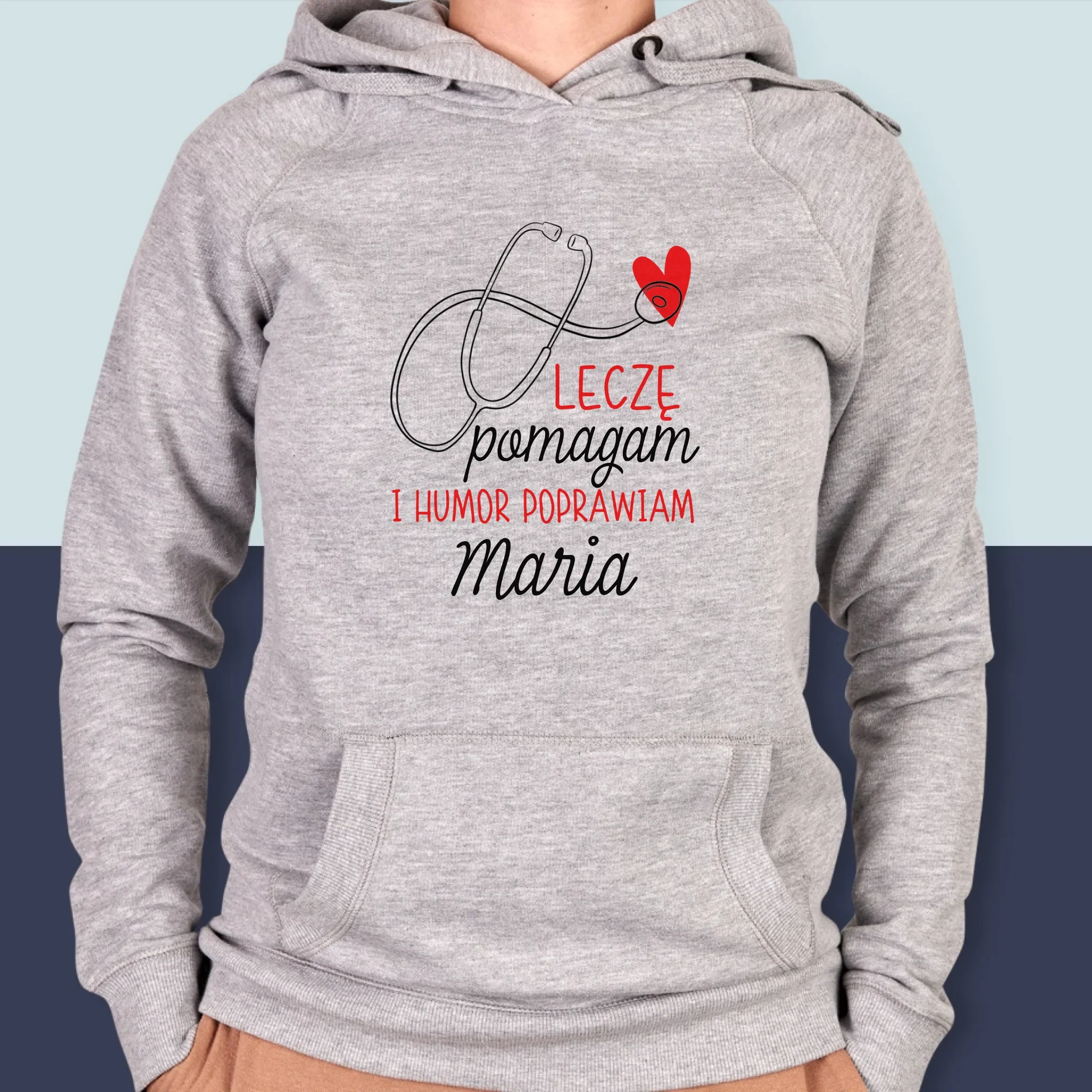 Imię i Podpis: Leczę Pomagam - Bluza Damska z Kapturem - Image 4