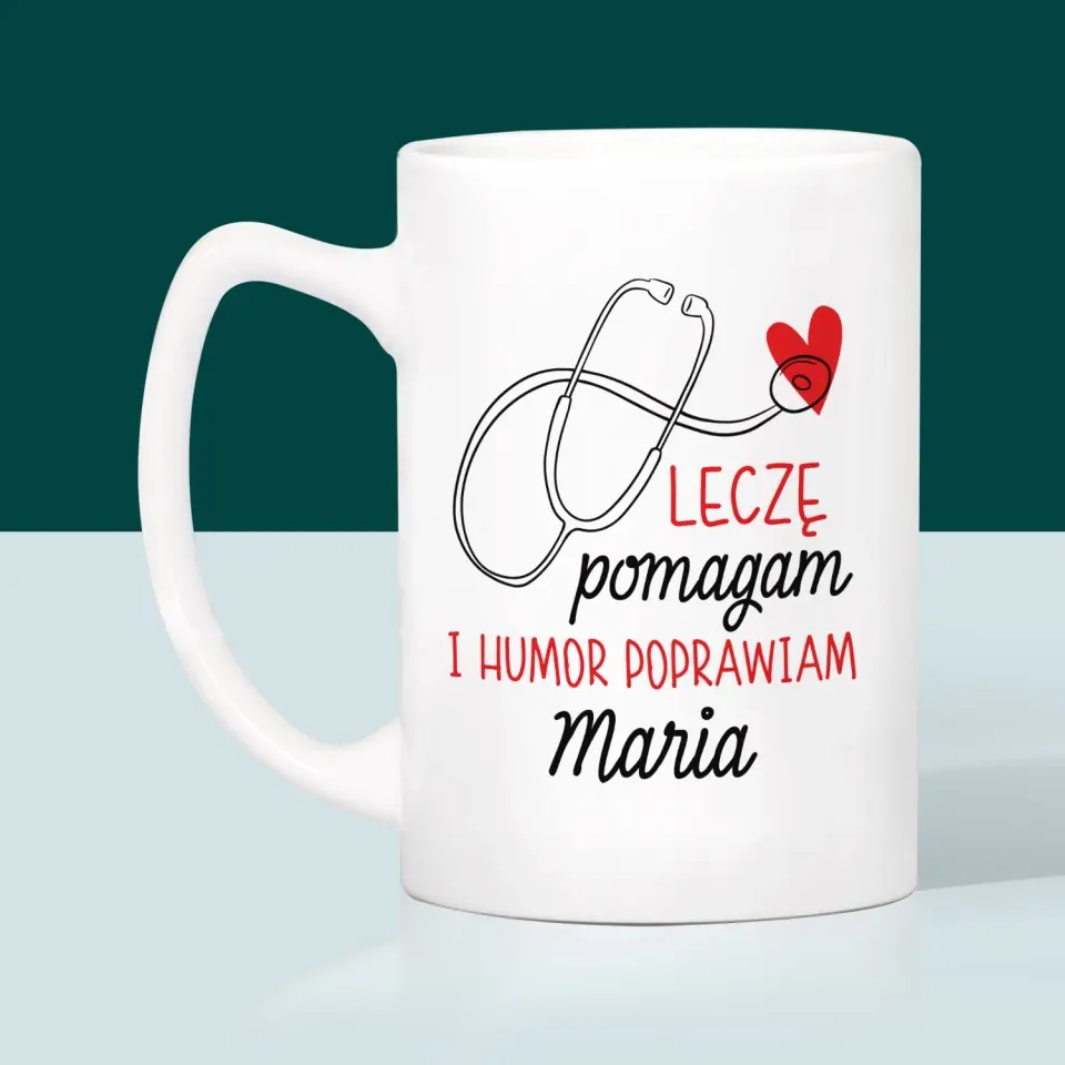 Imię I Podpis: Leczę Pomagam - Kubek z Nadrukiem - Image 3
