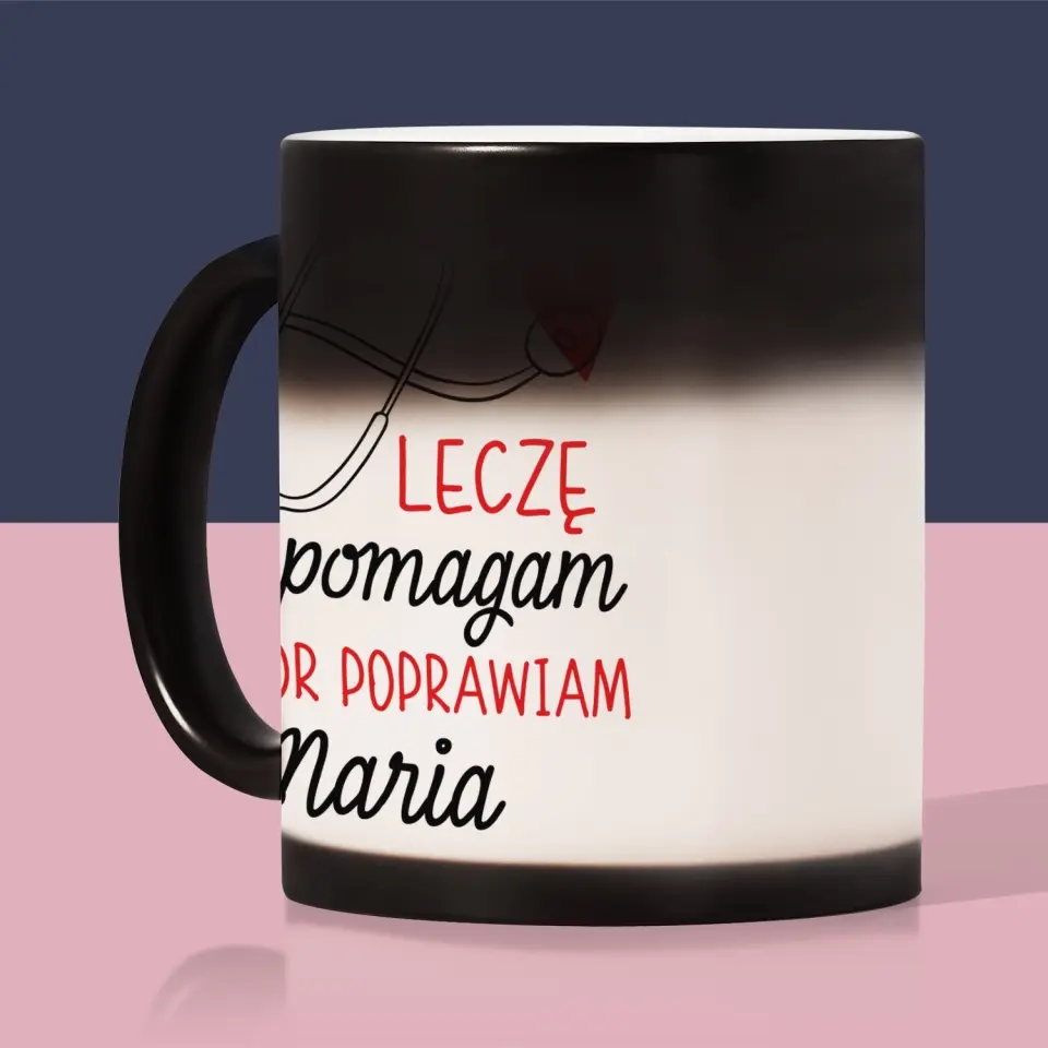 Imię I Podpis: Leczę Pomagam - Kubek z Nadrukiem - Image 8
