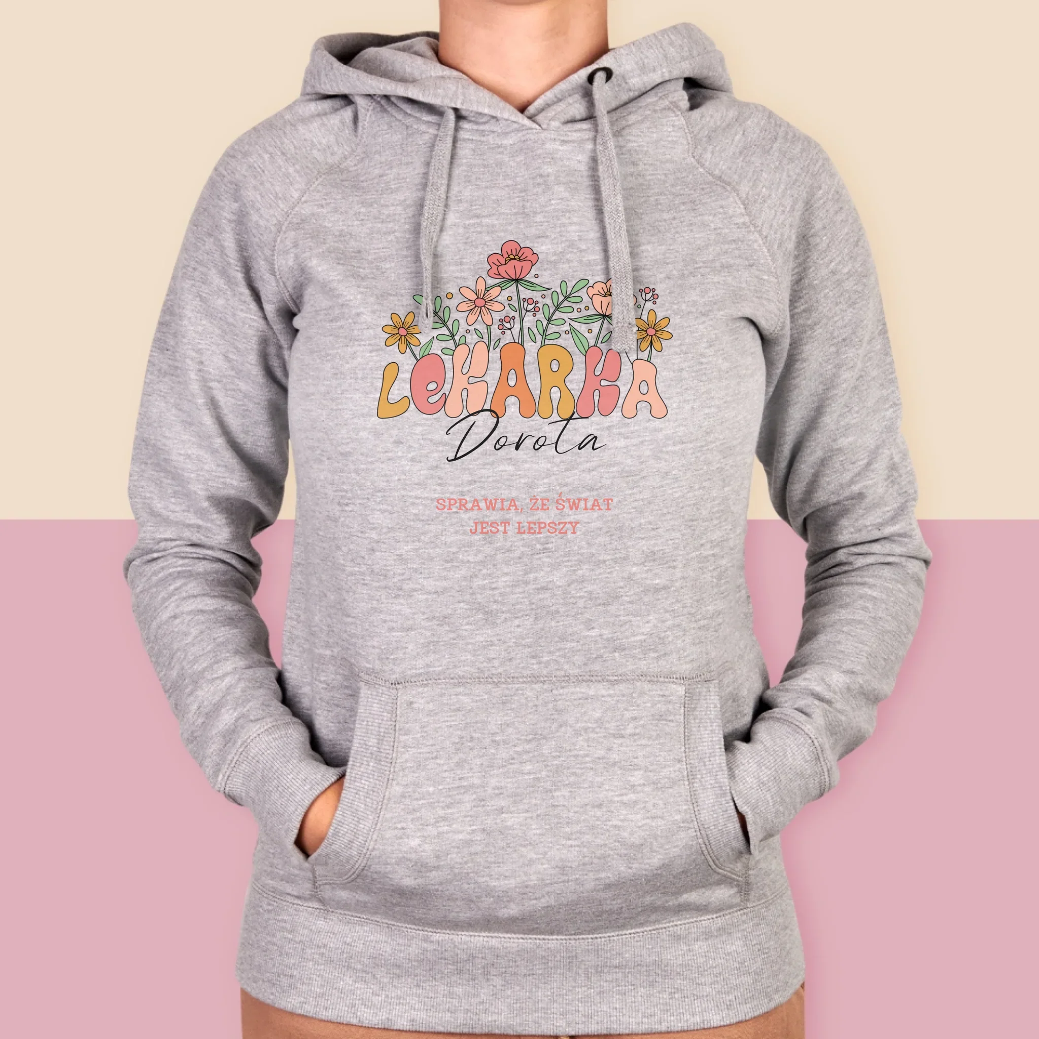 Imię i Podpis: Lekarka - Bluza Damska z Kapturem