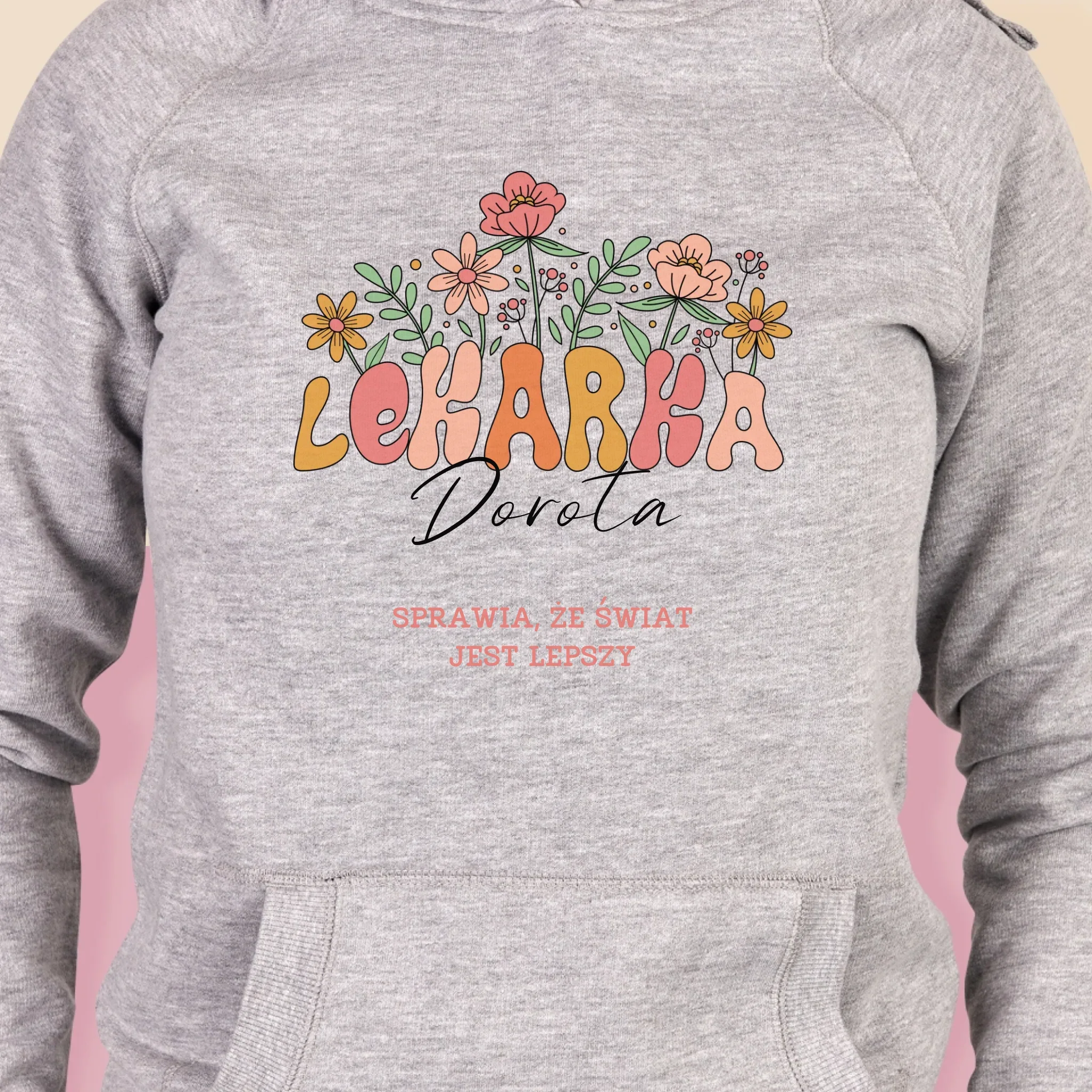 Imię i Podpis: Lekarka - Bluza Damska z Kapturem - Image 2