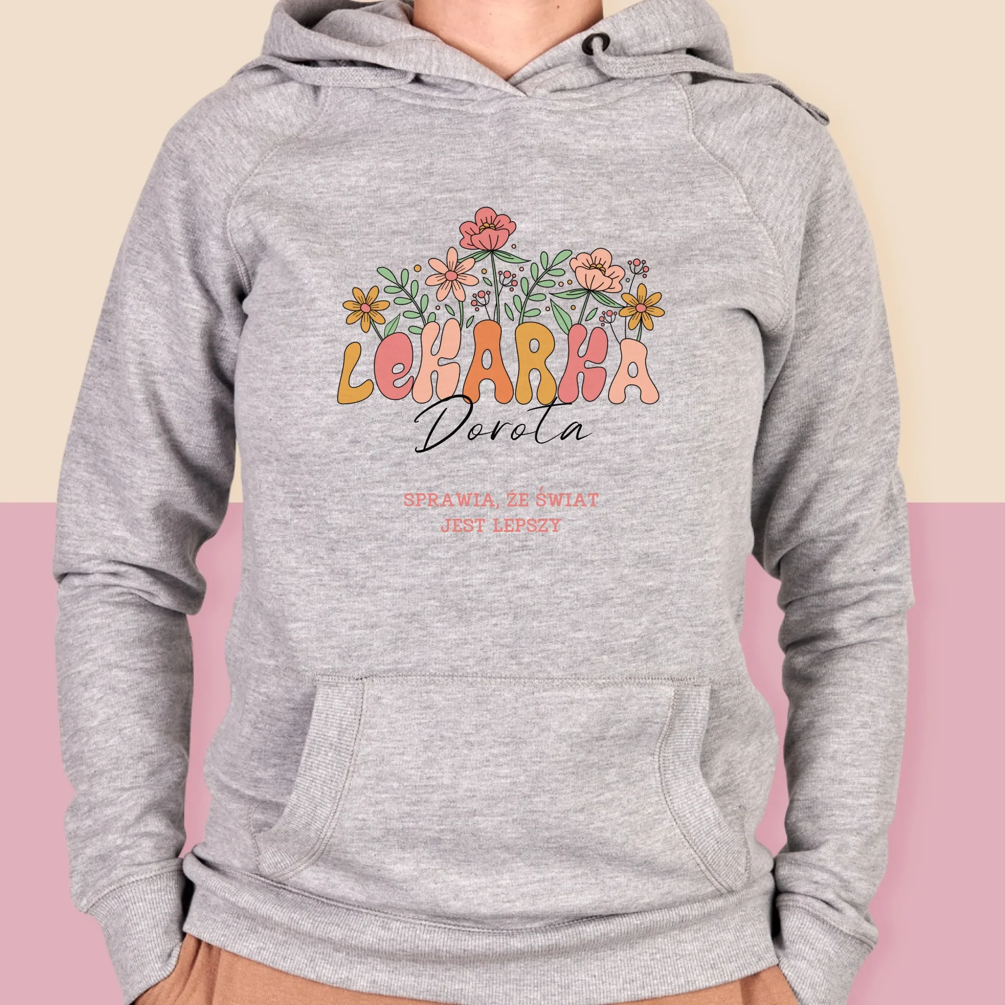 Imię i Podpis: Lekarka - Bluza Damska z Kapturem - Image 4