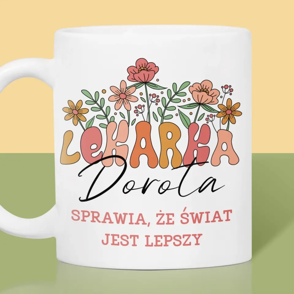 Imię I Podpis: Lekarka - Kubek z Nadrukiem - Image 2
