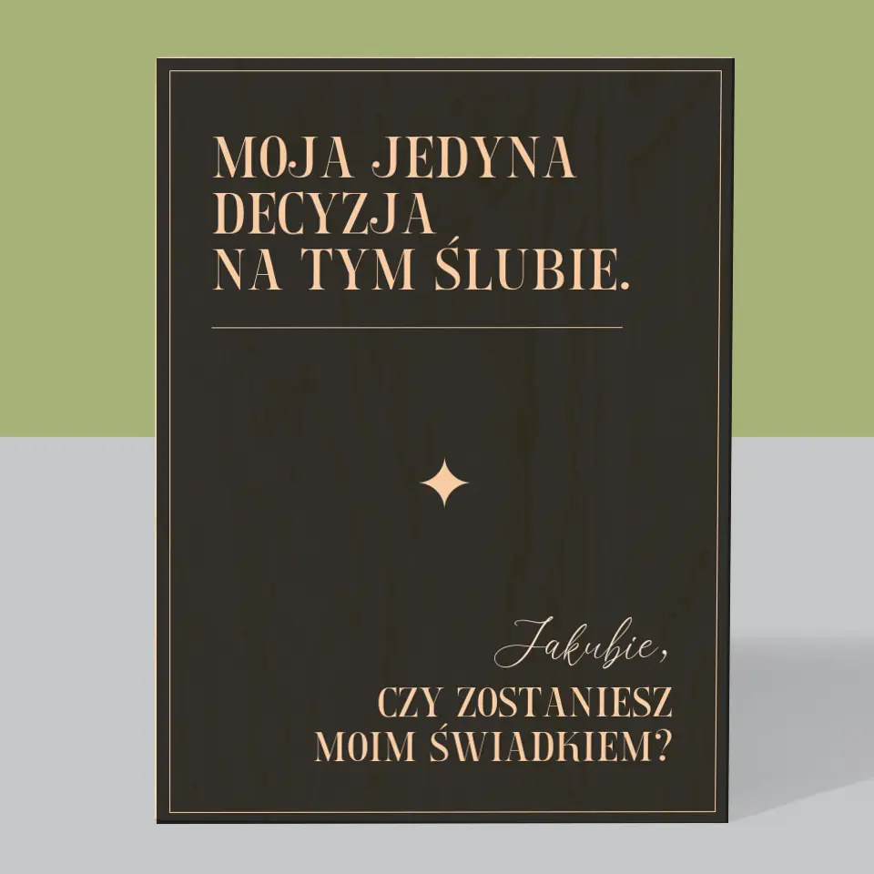 Imię i Podpis: Moja Jedyna Decyzja - Wydruk Na Drewnie - Image 3