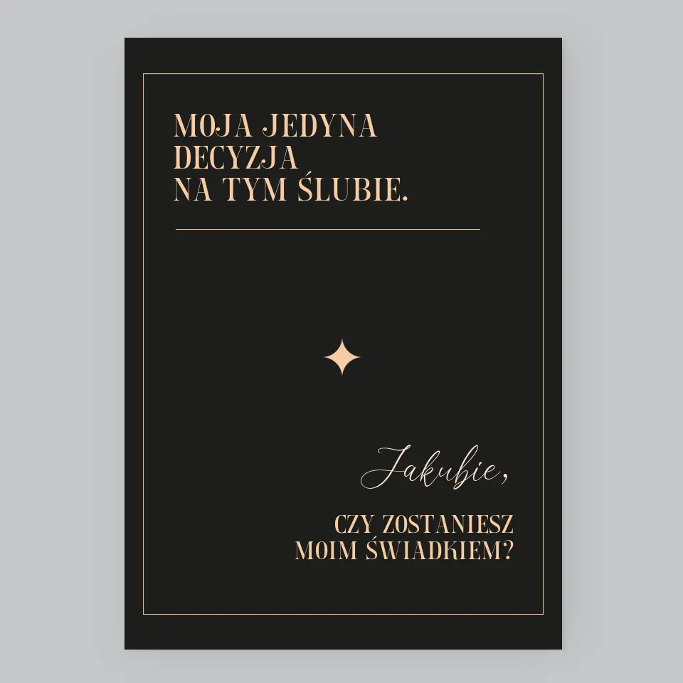 Imię i Podpis: Moja Jedyna Decyzja - Wydruk Obramowany