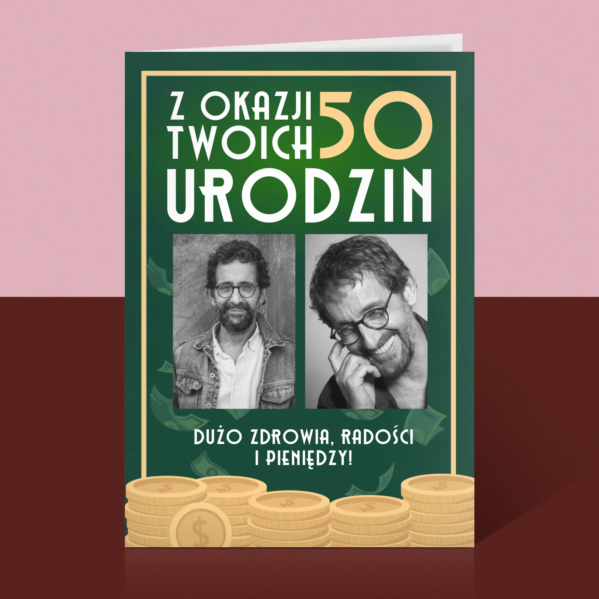 Imię i Podpis: Nagroda specjalna z okazji 50 urodzin - Kartka z Życzeniami
