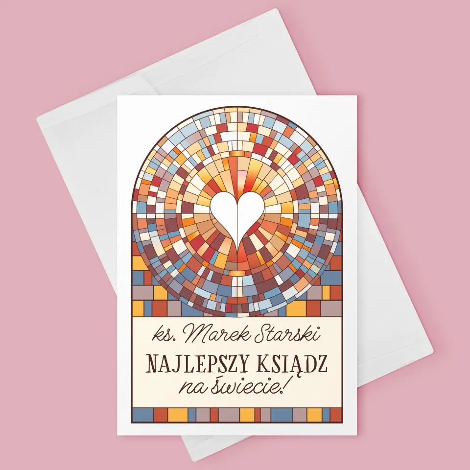Imię i Podpis: Najlepszy Ksiądz Na Świecie - Kartka z Życzeniami - Image 3