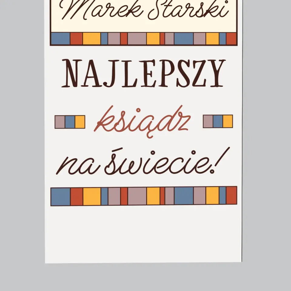 Imię i Podpis: Najlepszy Ksiądz Na Świecie - Magnes Na Lodówkę - Image 4