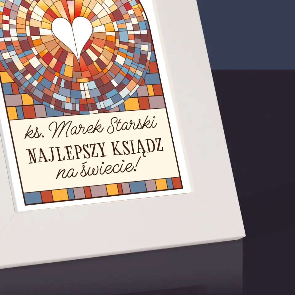 Imię i Podpis: Najlepszy Ksiądz Na Świecie - Ramka Na Zdjęcie - Image 3