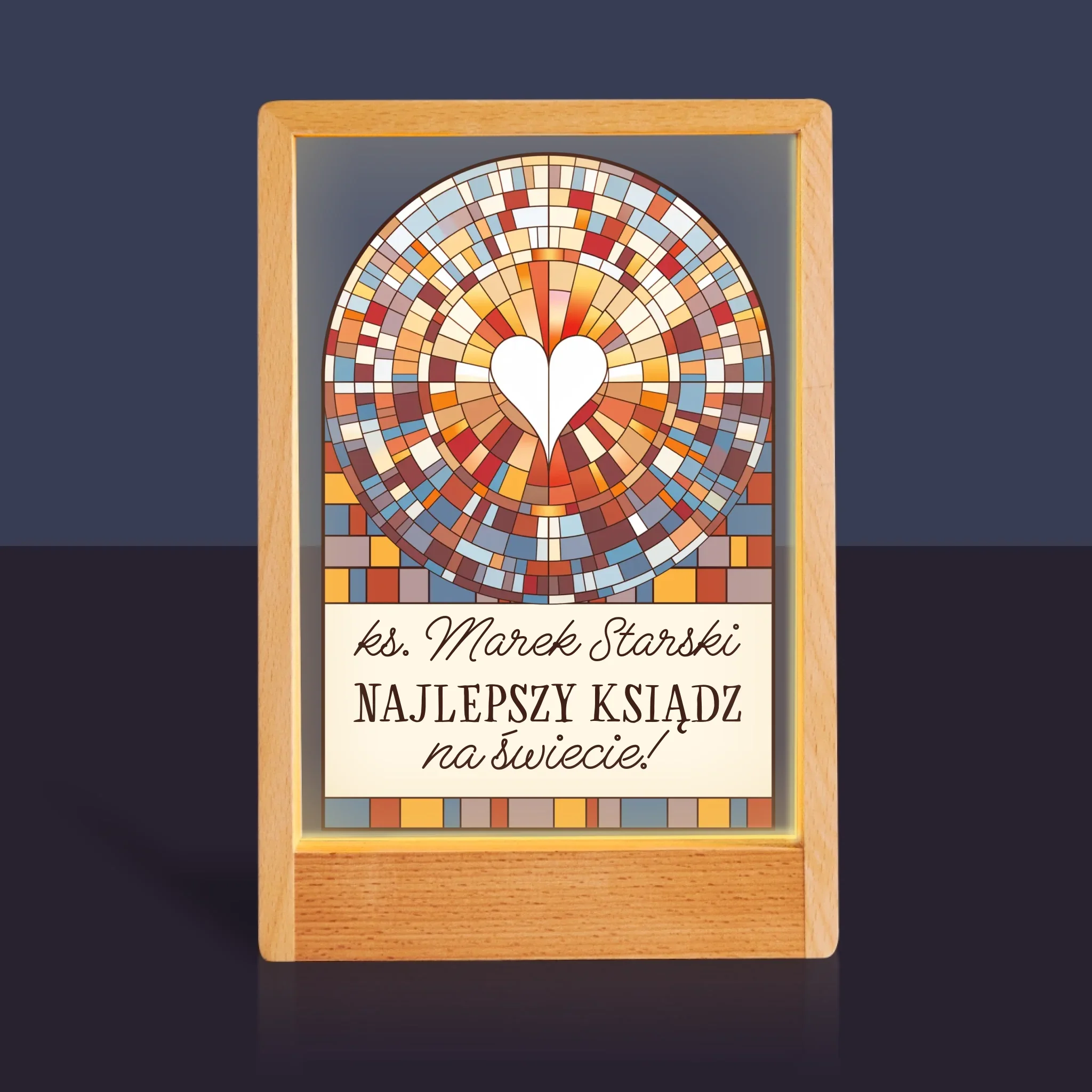 Imię i Podpis: Najlepszy Ksiądz Na Świecie - Wydruk Na Szkle Akrylowym - Image 10