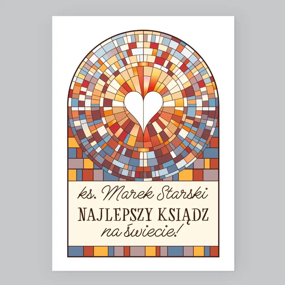 Imię i Podpis: Najlepszy Ksiądz Na Świecie - Wydruk Obramowany