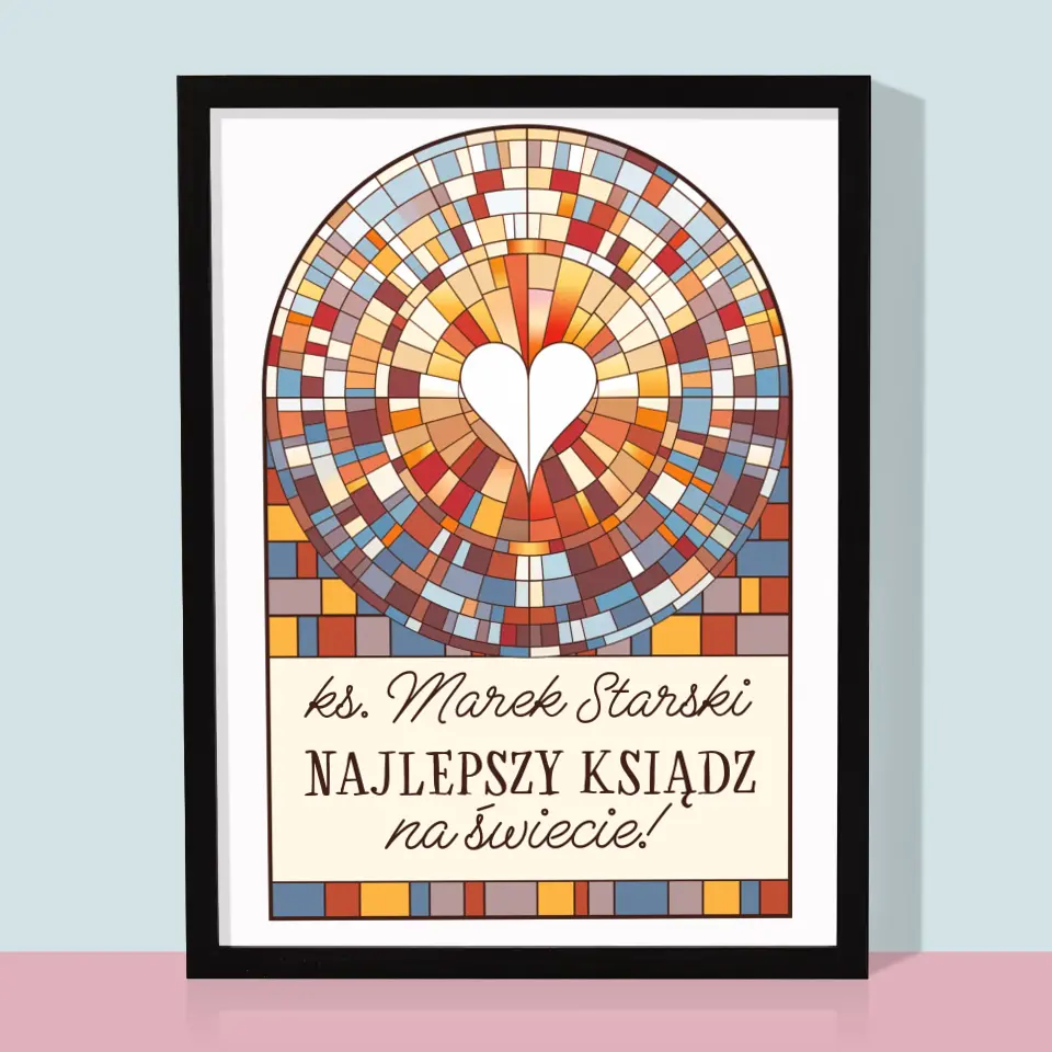 Imię i Podpis: Najlepszy Ksiądz Na Świecie - Wydruk Obramowany - Image 5