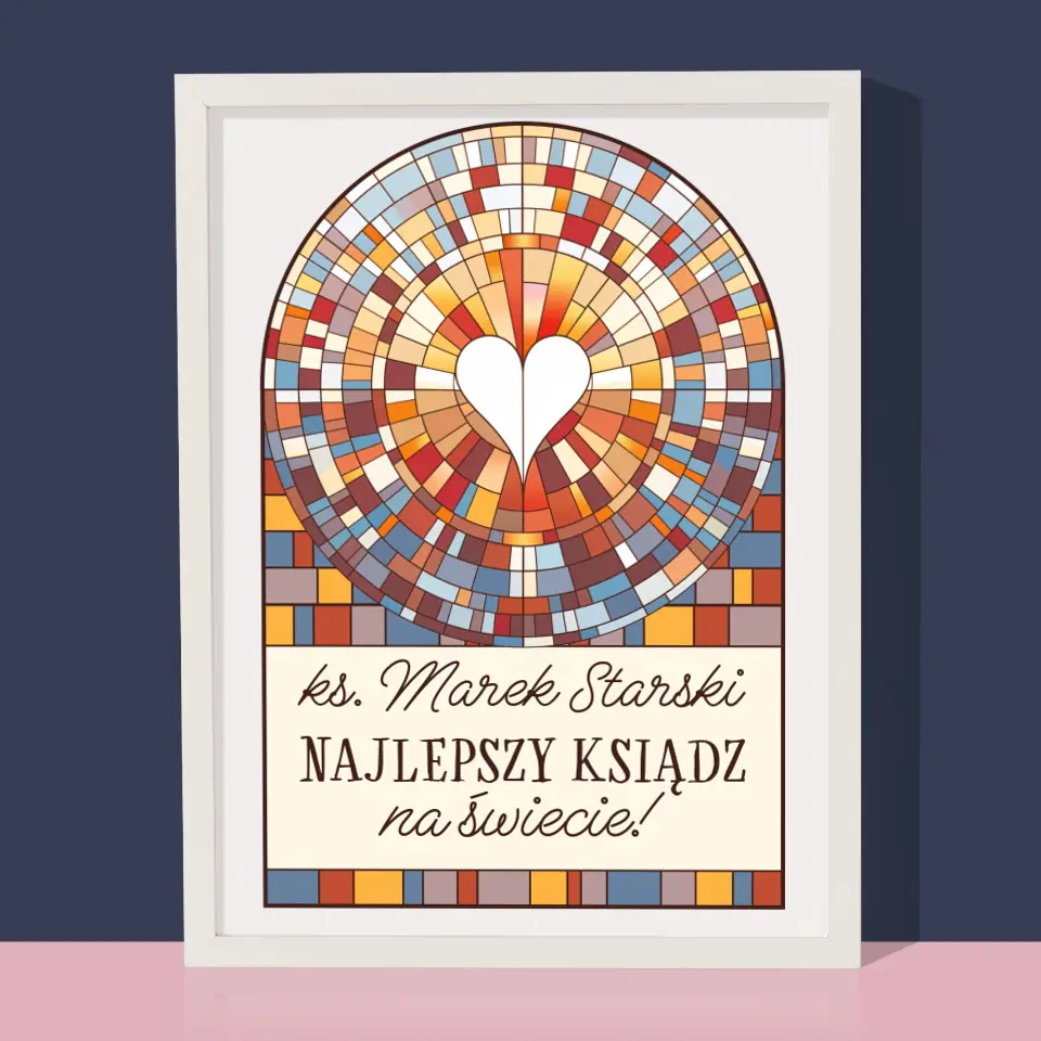 Imię i Podpis: Najlepszy Ksiądz Na Świecie - Wydruk Obramowany - Image 8