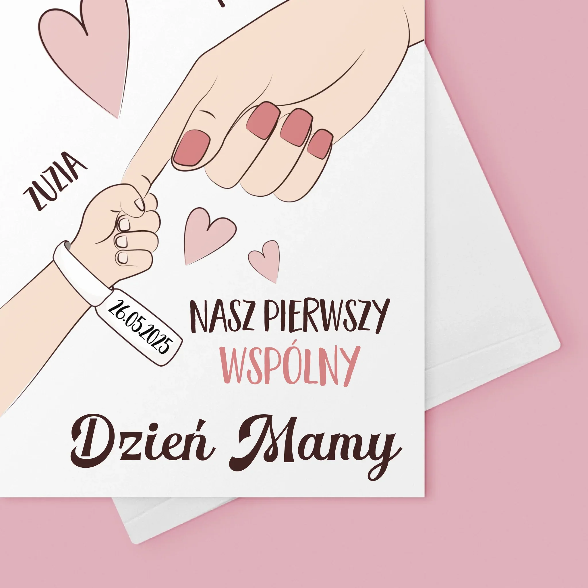 Imię i Podpis: Pierwszy Wspólny Dzień Mamy - Kartka z Życzeniami - Image 4