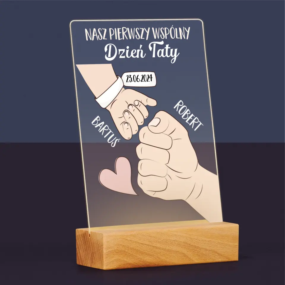 Imię I Podpis: Pierwszy Wspólny Dzień Taty - Wydruk Na Szkle Akrylowym - Image 5