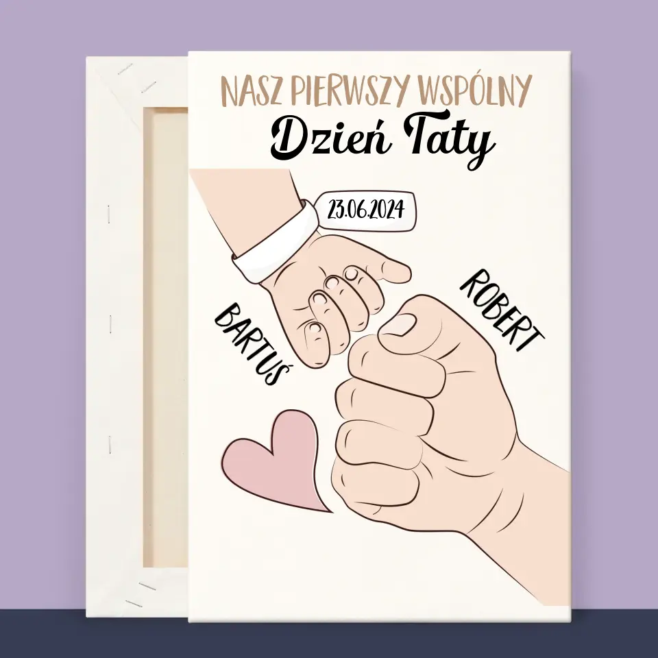 Imię I Podpis: Pierwszy Wspólny Dzień Taty - Wydruk Obramowany - Image 12