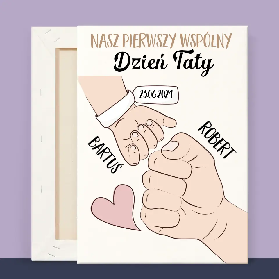 Imię I Podpis: Pierwszy Wspólny Dzień Taty - Wydruk Obramowany - Image 13