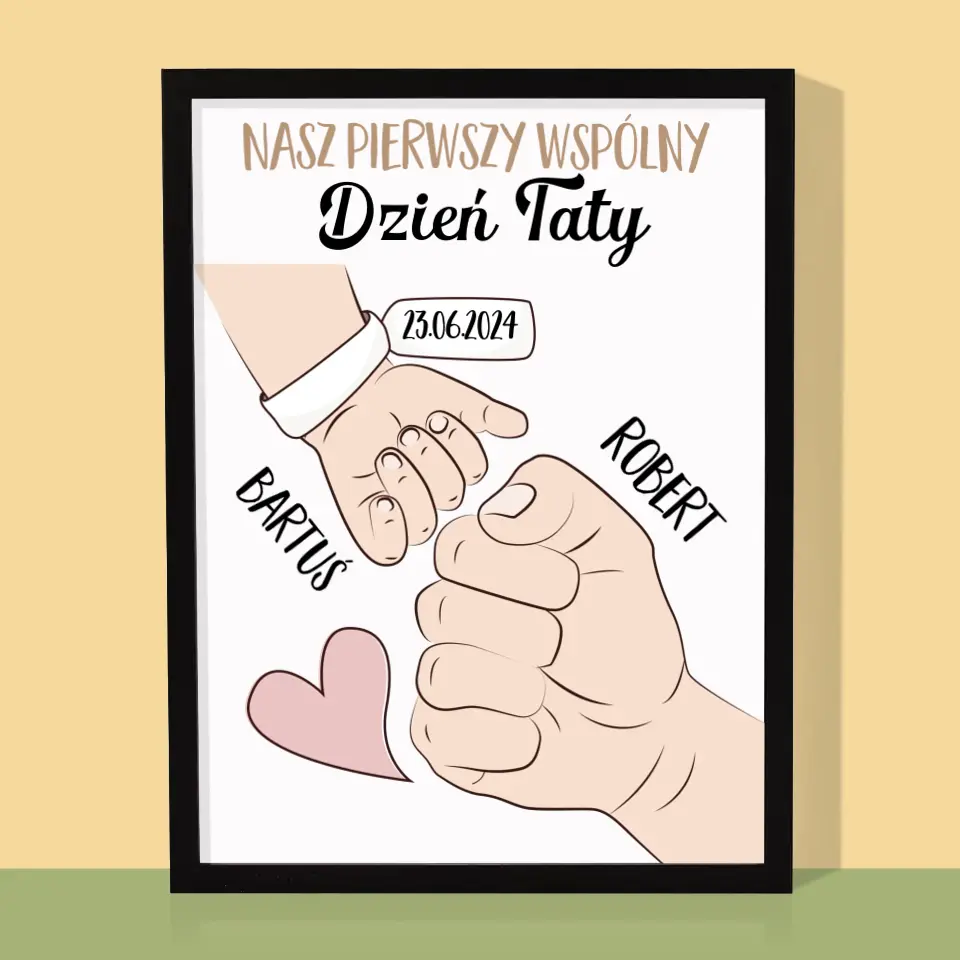 Imię I Podpis: Pierwszy Wspólny Dzień Taty - Wydruk Obramowany - Image 5