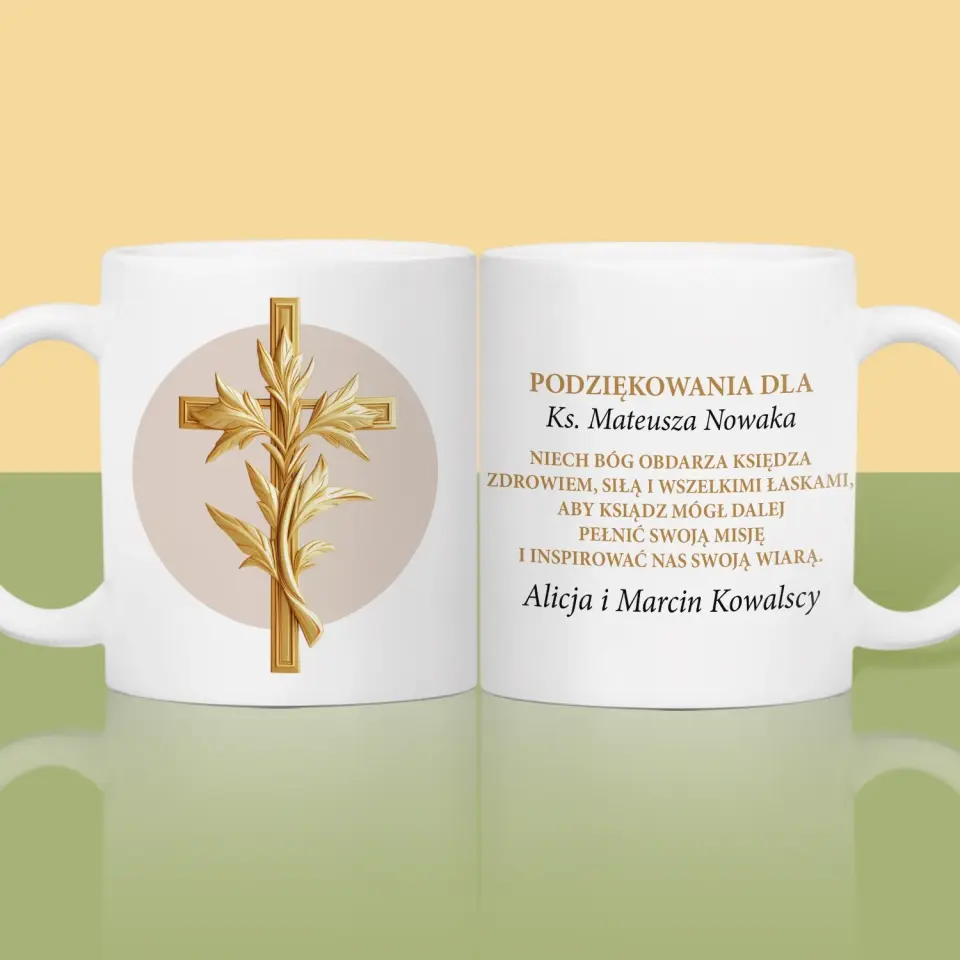 Imię i Podpis: Podziękowania Dla Księdza - Kubek z Nadrukiem - Image 2