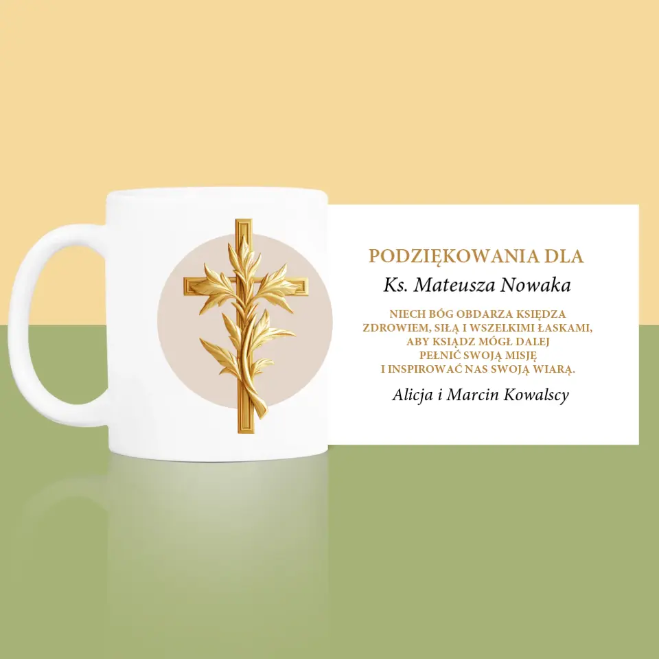 Imię i Podpis: Podziękowania Dla Księdza - Kubek z Nadrukiem - Image 4