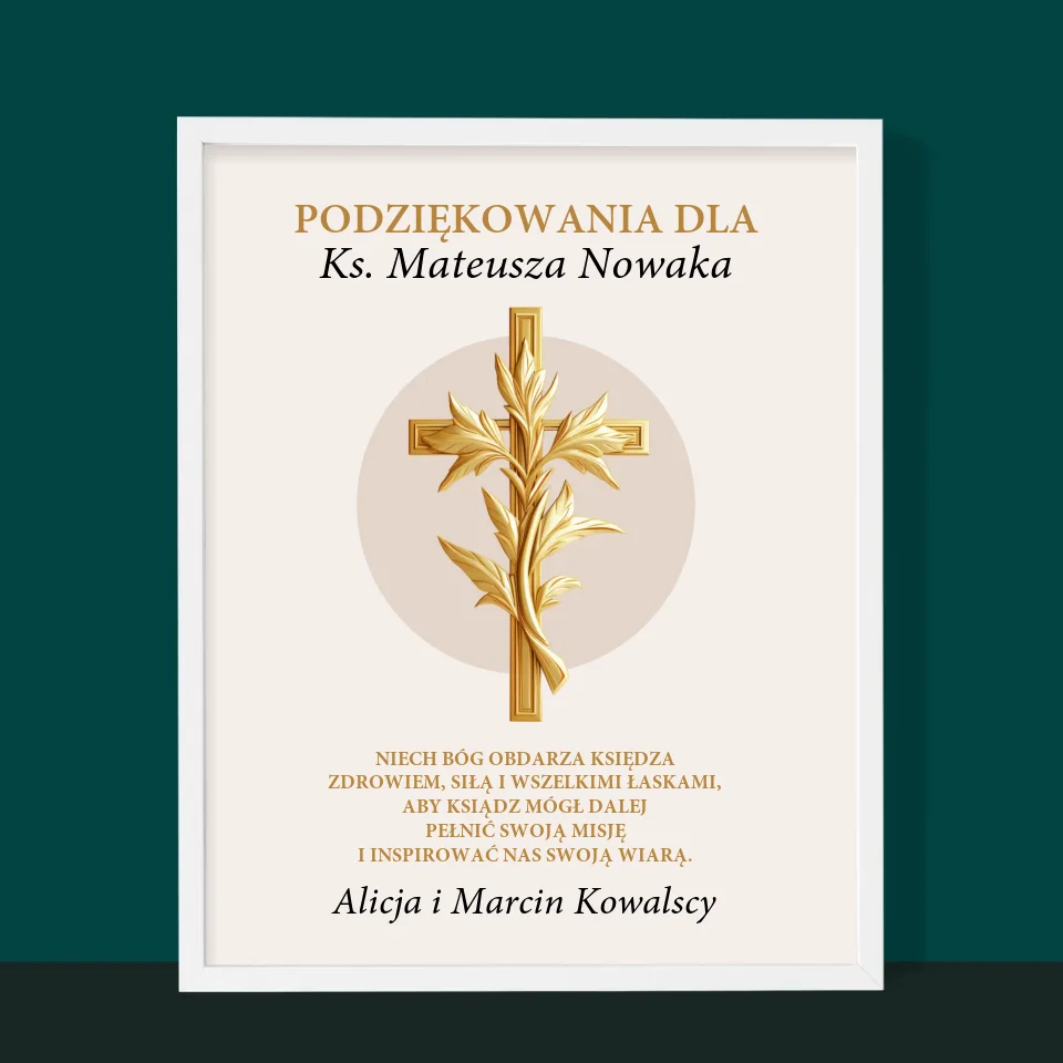 Imię i Podpis: Podziękowania Dla Księdza - Wydruk Obramowany - Image 10