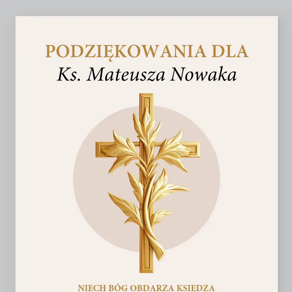 Imię i Podpis: Podziękowania Dla Księdza - Wydruk Obramowany - Image 2