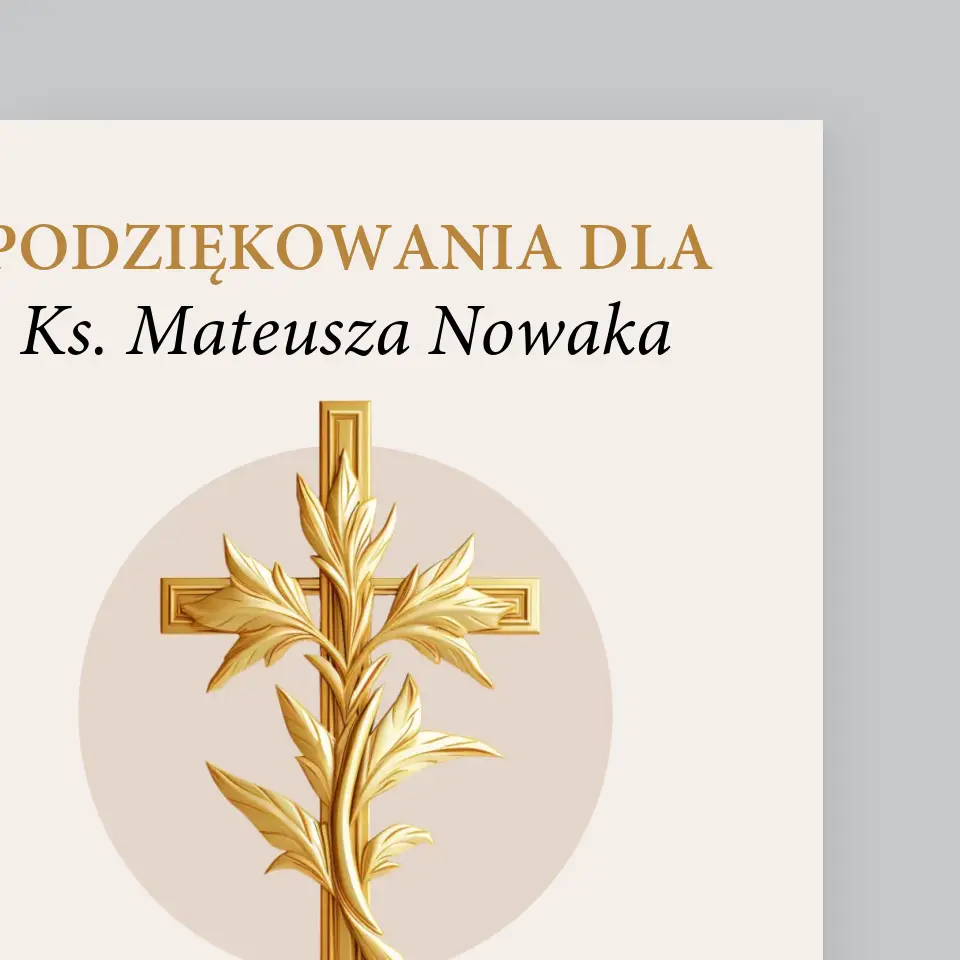 Imię i Podpis: Podziękowania Dla Księdza - Wydruk Obramowany - Image 3