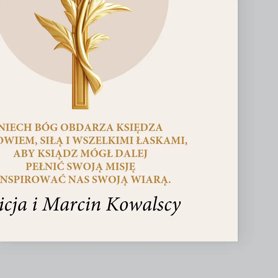 Imię i Podpis: Podziękowania Dla Księdza - Wydruk Obramowany - Image 4