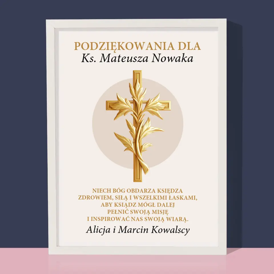 Imię i Podpis: Podziękowania Dla Księdza - Wydruk Obramowany - Image 8