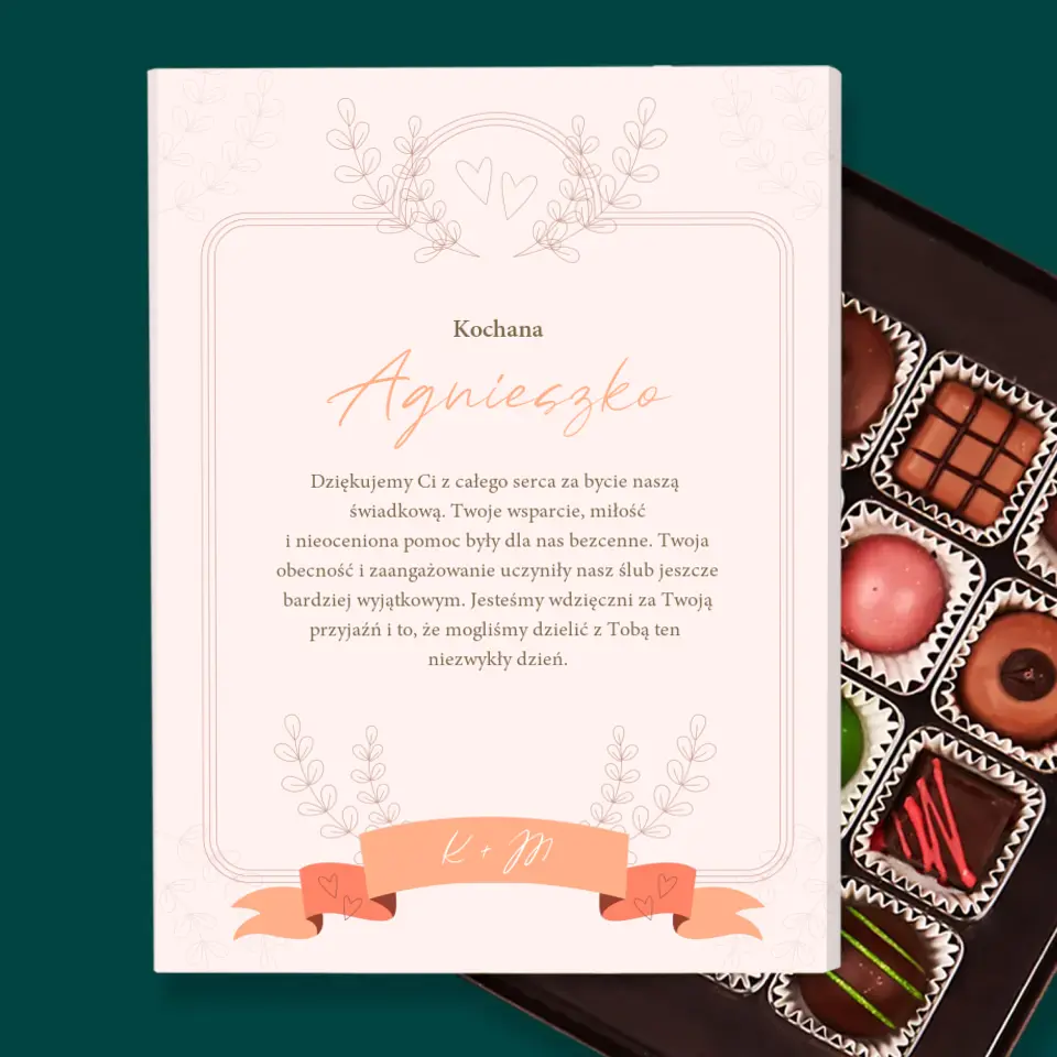 Imię i Podpis: Podziękowania Dla Świadkowej - Personalizowane Praliny - Image 2