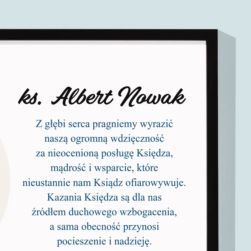Imię i Podpis: Podziękowania Krzyż - Wydruk Obramowany 30x40 - Image 2