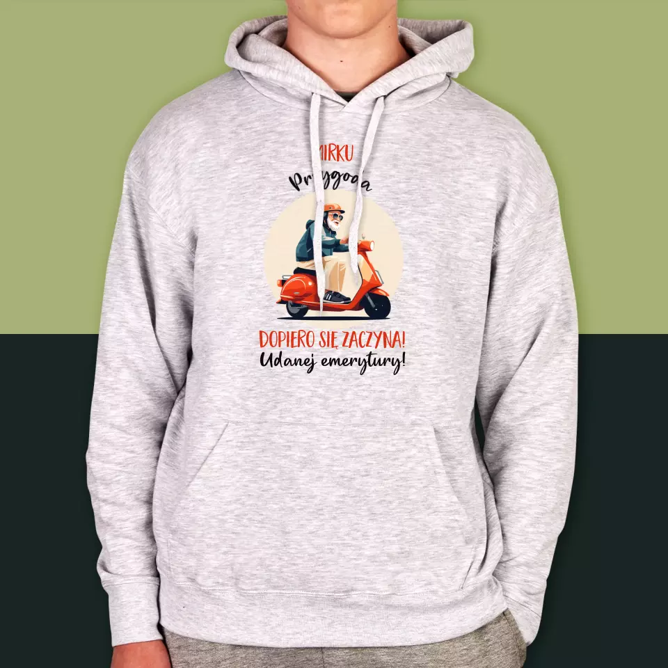 Imię i Podpis: Przygoda Dopiero Się Zaczyna - Bluza Męska z Kapturem - Image 4
