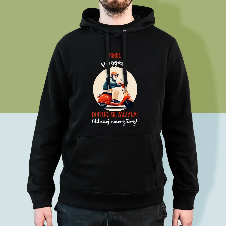 Imię i Podpis: Przygoda Dopiero Się Zaczyna - Bluza Męska z Kapturem - Image 5