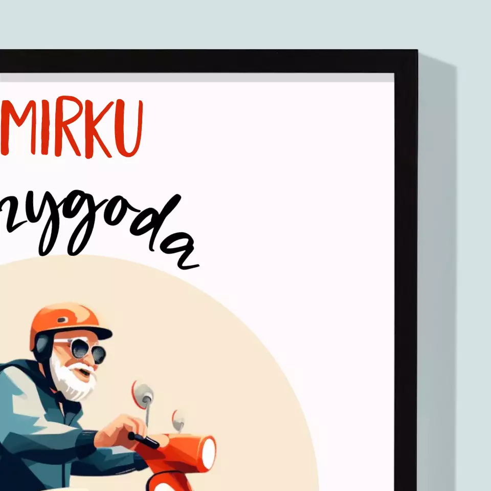 Imię i Podpis: Przygoda Dopiero Się Zaczyna - Wydruk Obramowany 30X40 - Image 2