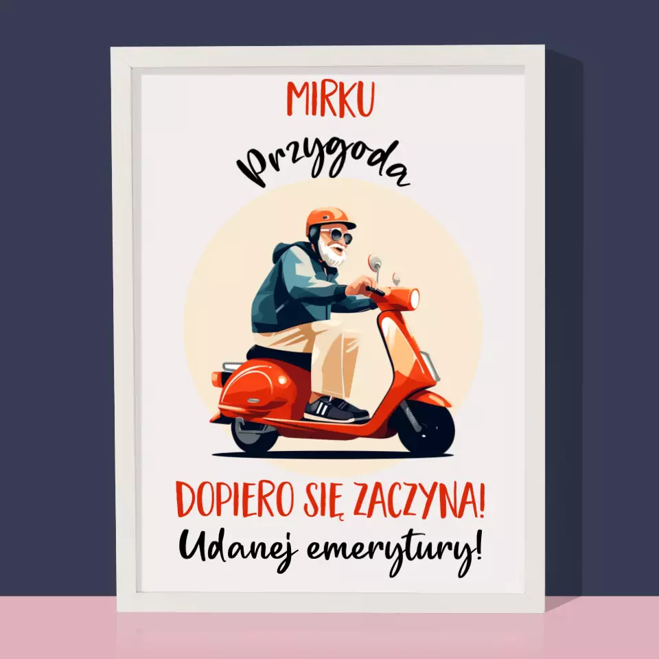 Imię i Podpis: Przygoda Dopiero Się Zaczyna - Wydruk Obramowany 30X40 - Image 4