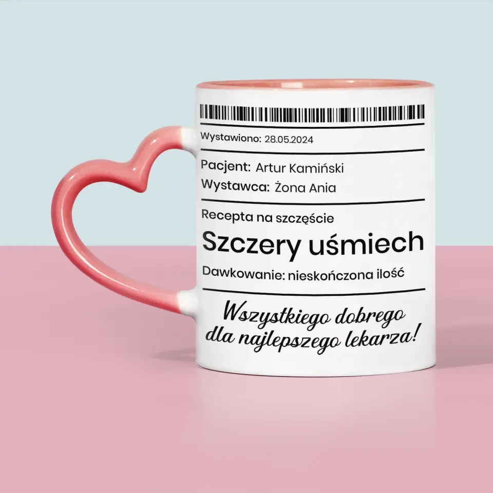 Imię I Podpis: Recepta Na Szczęście - Kubek z Nadrukiem - Image 5