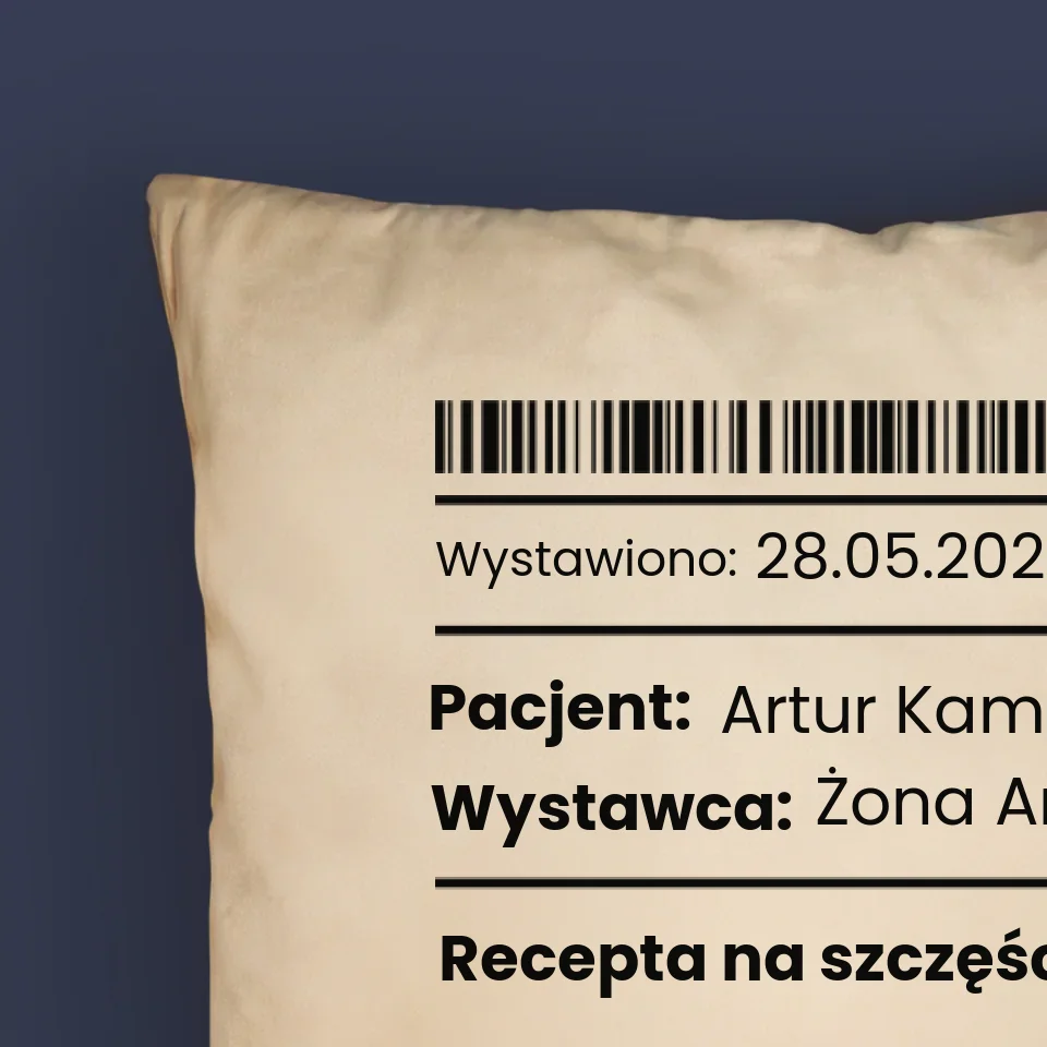 Imię I Podpis: Recepta Na Szczęście - Poduszka z Nadrukiem - Image 5