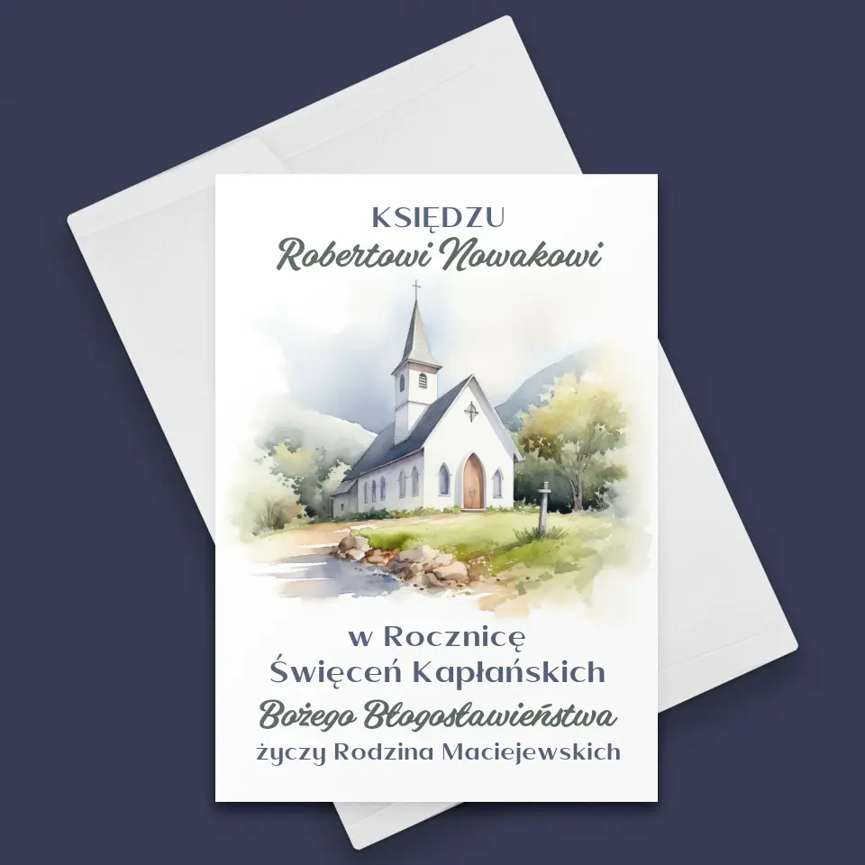 Imię i Podpis: Rocznica Święceń Kapłańskich - Kartka z Życzeniami - Image 3