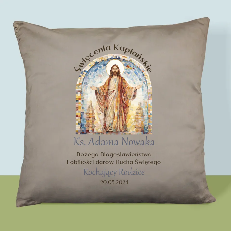 Imię i Podpis: Święcenia Kapłańskie - Personalizowana Poduszka - Image 3