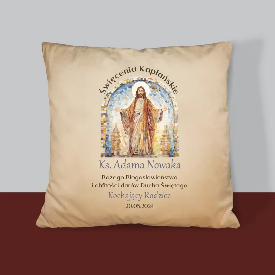 Imię i Podpis: Święcenia Kapłańskie - Personalizowana Poduszka - Image 4