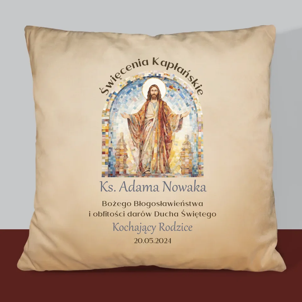 Imię i Podpis: Święcenia Kapłańskie - Personalizowana Poduszka - Image 6